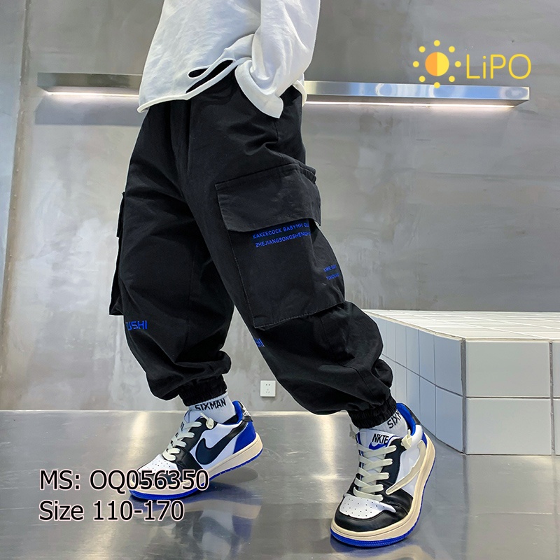 Quần Jogger Bé Trai, Quần Kaki  Bé Trai Túi Hộp Size Đại 4 5 6 7 8 9 10 12 14 tuổi OQ056/57 Lipokids