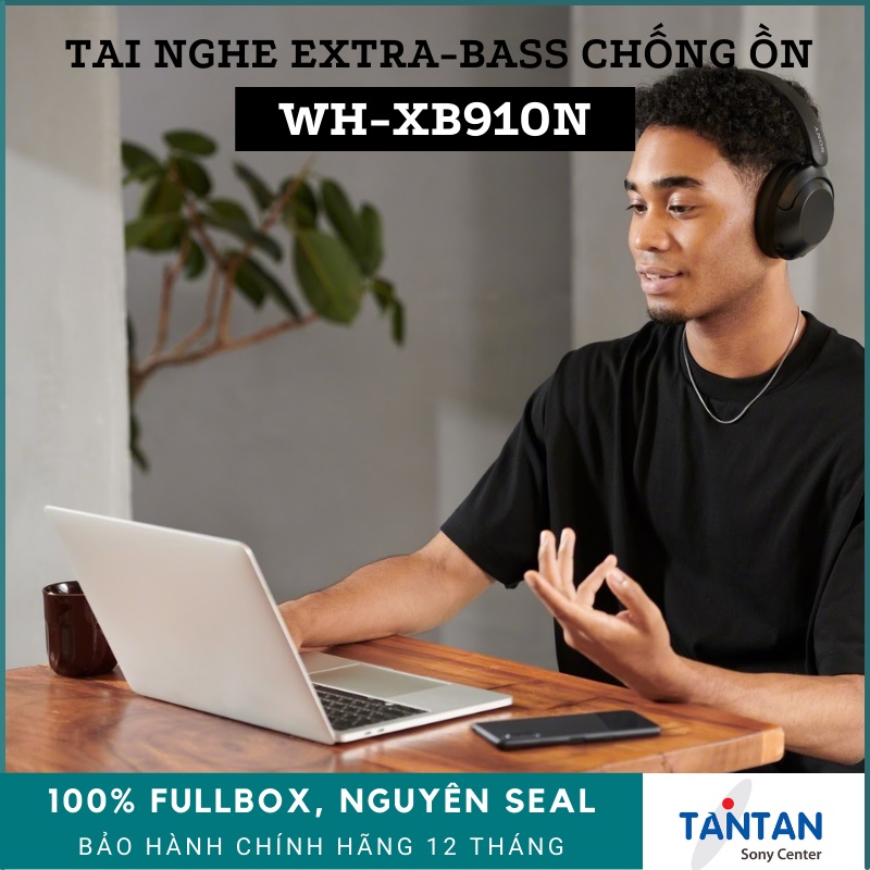 Tai Nghe BLUETOOTH EXTRA-BASS CHỐNG ỒN Sony WH-XB910N | Active Noise-Cancelling - Pin:30h - Điều khiển Cảm Ứng