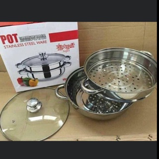 Nồi hấp đa năng 3 tầng dùng được bếp từ size 28cm