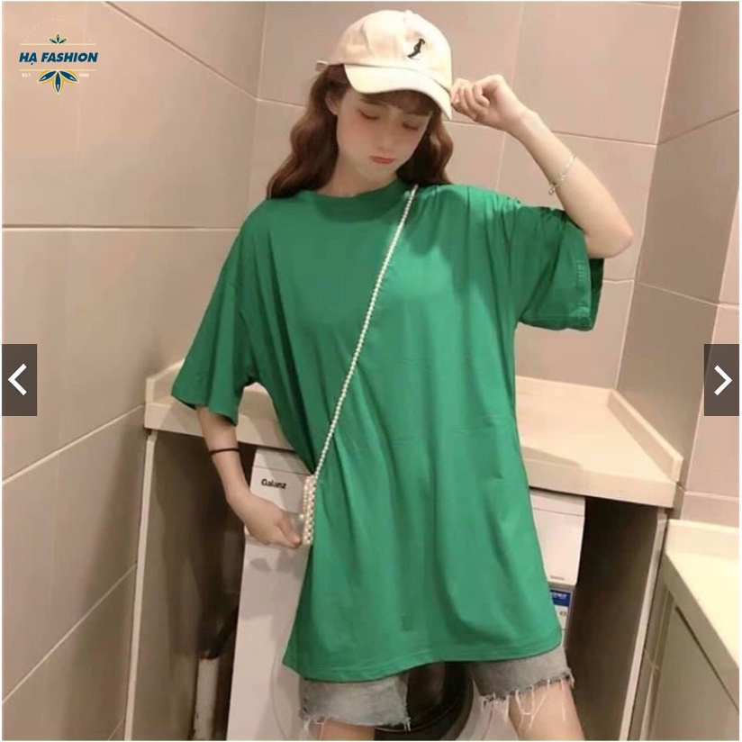 Áo thun trơn unisex cổ tròn form rộng tay lỡ free size vải cotton co giãn thoáng mát phong cách trẻ trung