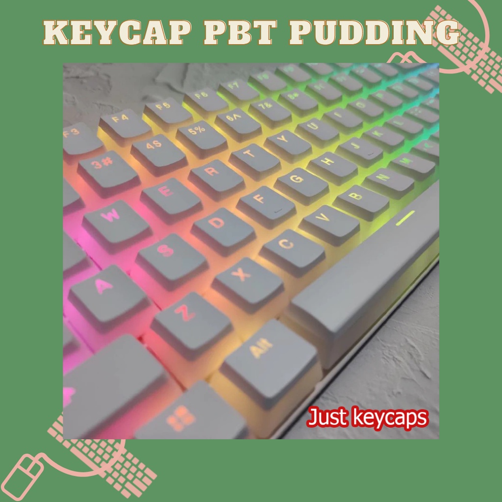 Keycap PBT Pudding Xuyên Led Cho Phím Cơ New