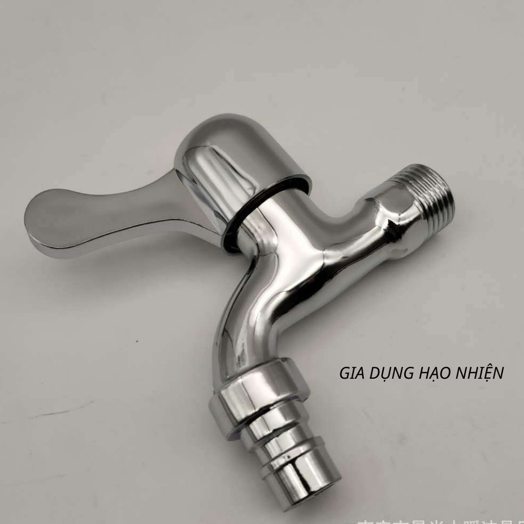 Vòi nước Inox 304, vòi hồ mạ Crom cao cấp chống rỉ sét sáng bóng (tặng kèm cuộn cao su non) - GIA DỤNG HẠO NHIÊN