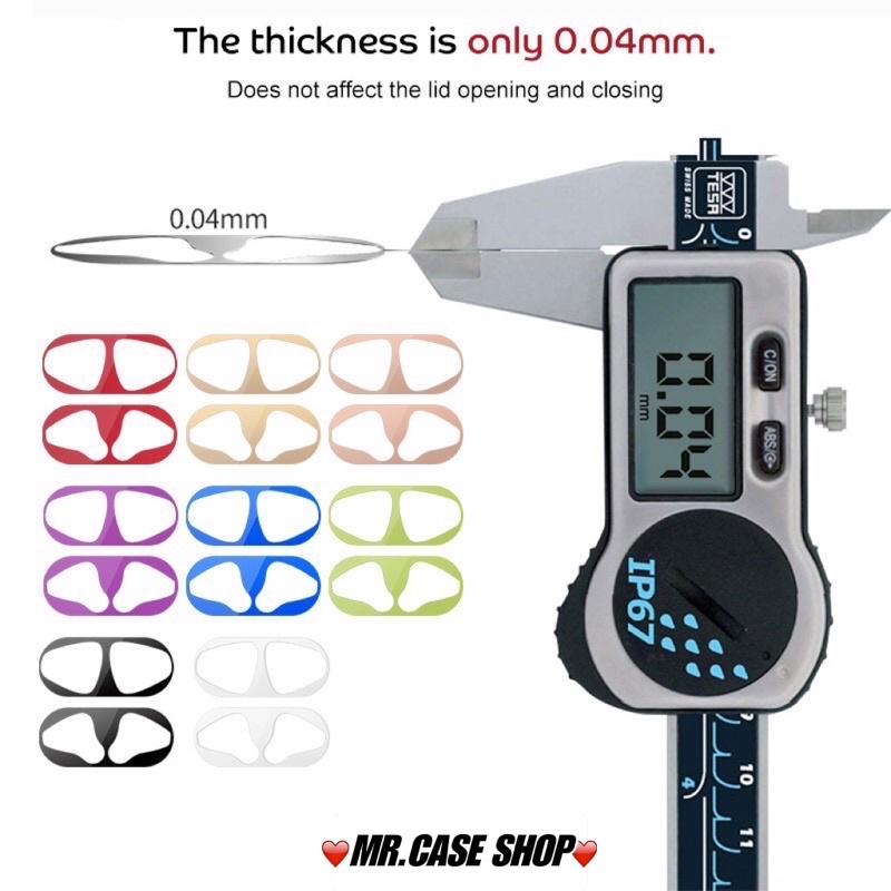 Miếng dán chống bụi bảo vệ cho hộp sạc tai nghe Airpods 1/2/3/PRO/PRO 2 - Mr.Case