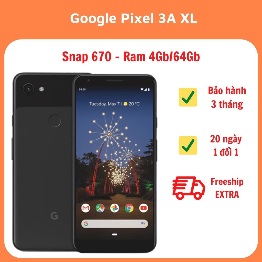 Điện thoại Google Pixel 3A XL 2 Sim Chip 670 ram 4G/64G like new Chính hãng, Chơi Game PUBG/Free Fire mướt