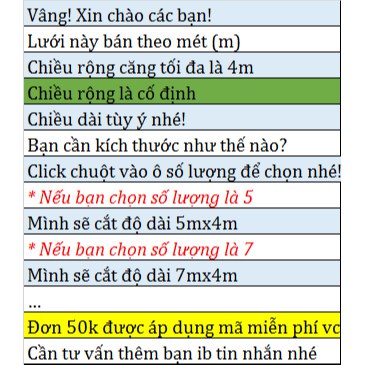 combo 6 tấm lưới trồng cây dây leo màu xanh khách đặt khổ 2 mét và khổ 3 mét