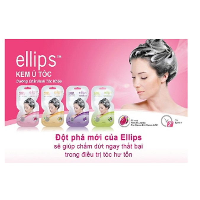 Kem Ủ Tóc Ellips Dưỡng Chất Nuôi Tóc Khỏe Mềm Mượt và Óng Ả 20g