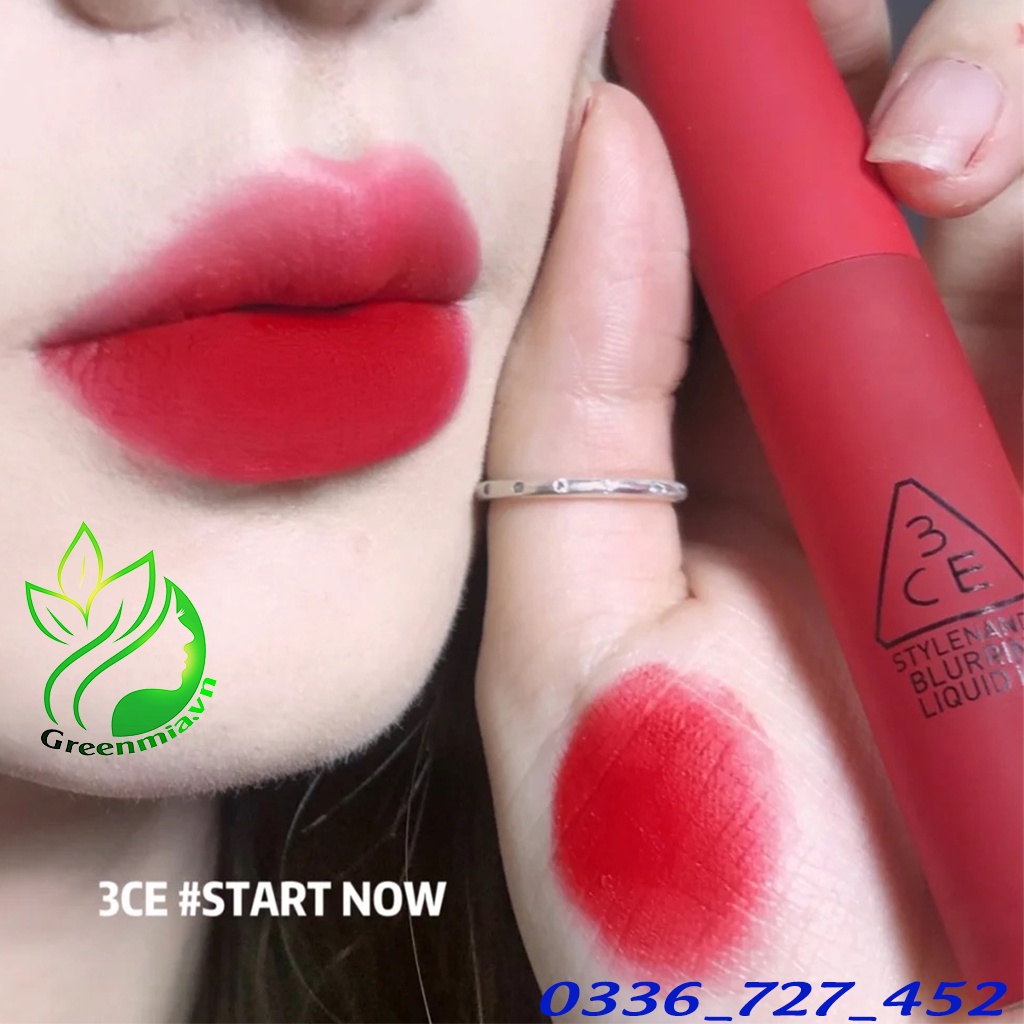 Son 3CE Blurring Liquid Lip Start Now 5.5g – Màu Đỏ Thuần Cổ Điển