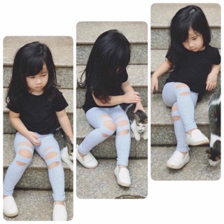 Quần legging rách bé 8-20kg