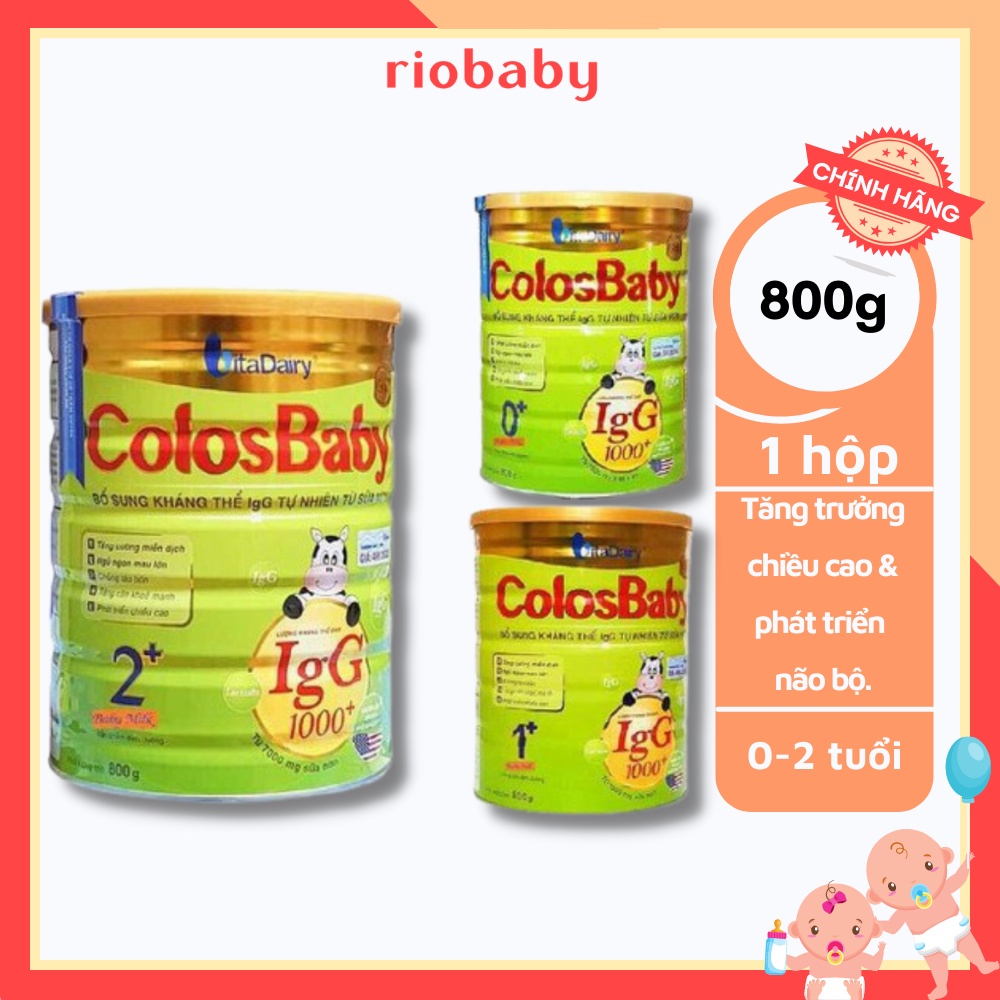 Sữa ColosBaby Gold và IQ - Số 0,1,2 Hộp 800g - Riobaby