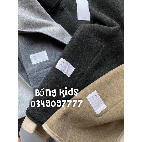 Áo Coat Dạ Ép Hoodie Bé Gái Túi Trước MG