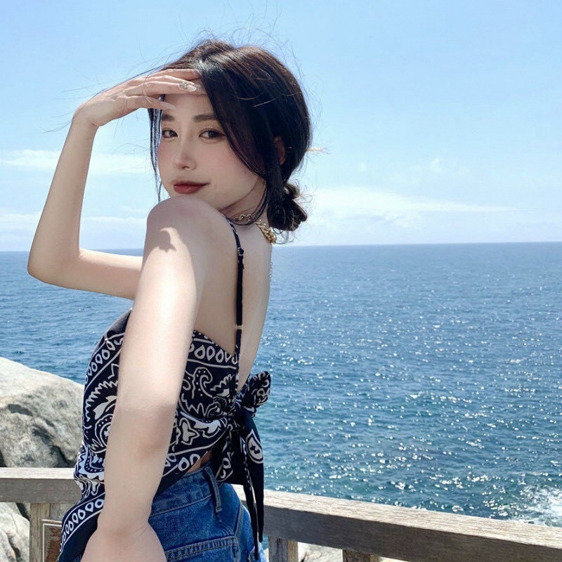 Áo Yếm đi biển họa tiết thổ cẩm - Chất đẹp