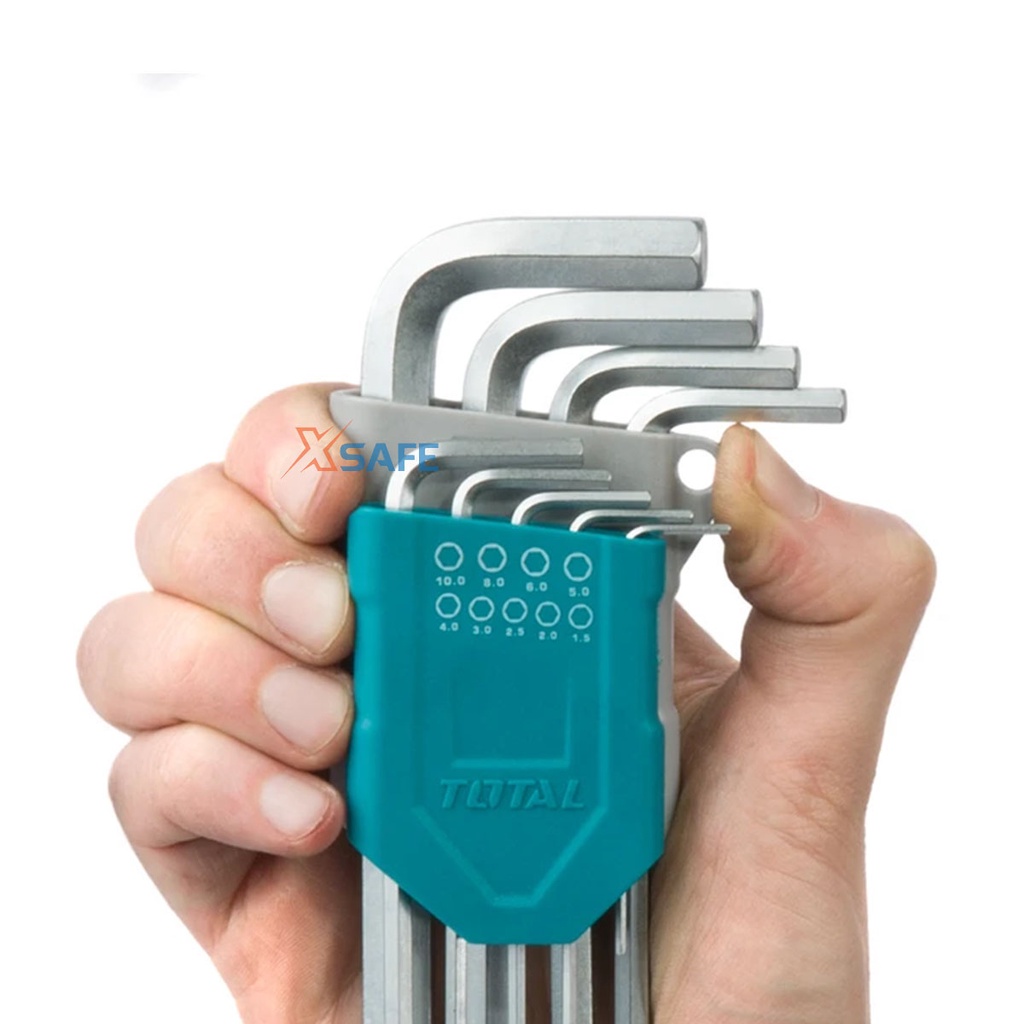 Bộ chìa lục giác đầu bằng TOTAL THT106191 chắc chắn, không rỉ sét Lục giác tôi luyện thép Cr-V bền bỉ, nhỏ gọn