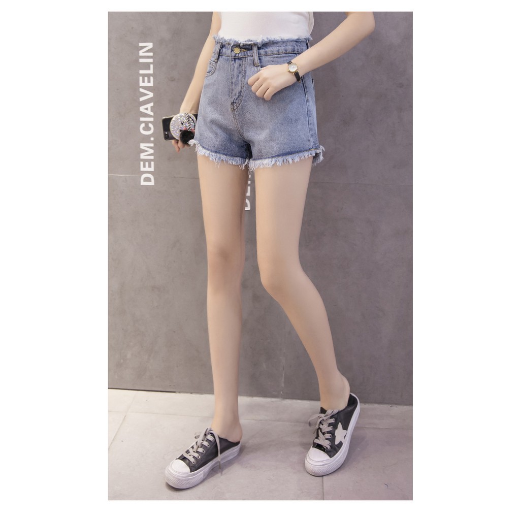 Quần Sọt Denim Lưng Cao Thiết Kế Dáng Rộng Có Size Lớn | BigBuy360 - bigbuy360.vn