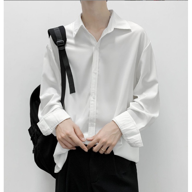Áo sơ mi nam tay dài form rộng phong cách trẻ trung sinh động vải lụa mềm mịn mát ít nhăn-MRD06