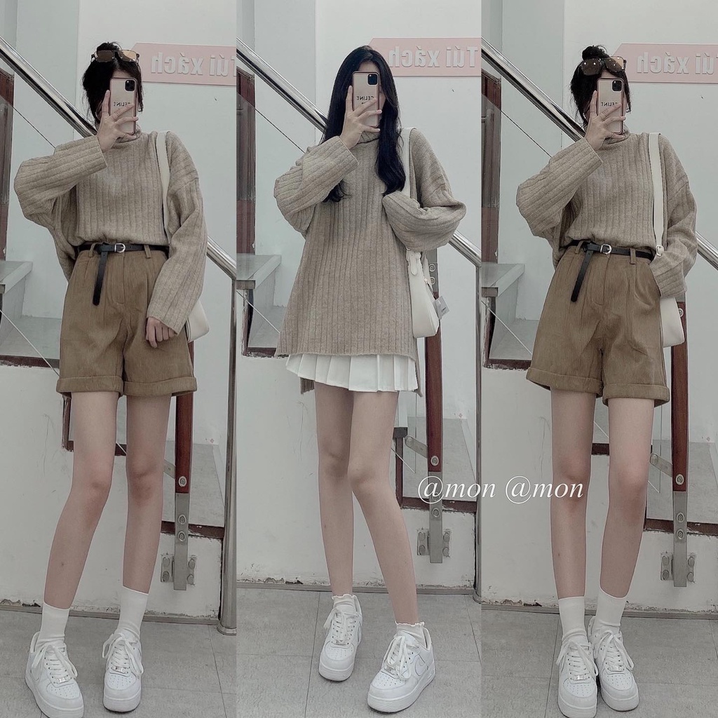 210743 Áo len nữ, áo len cổ lọ xẻ tà, áo len ulzzang, áo len lông thỏ mềm mịn freesize nhiều màu | BigBuy360 - bigbuy360.vn