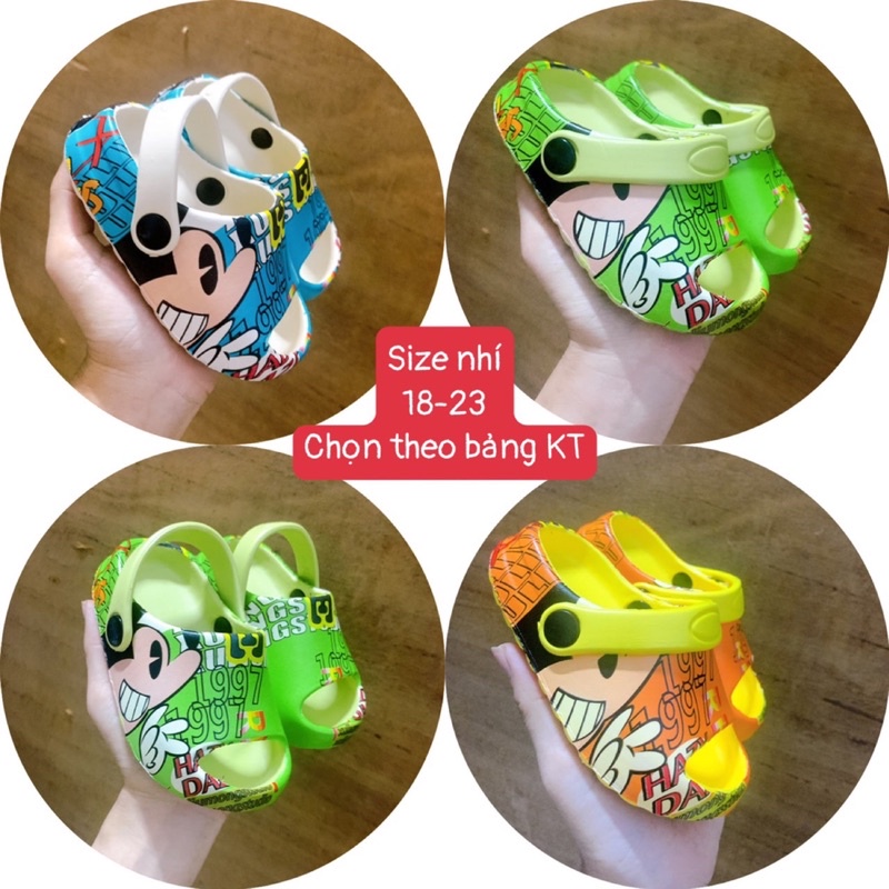 [Siêu rẻ] DÉP SỤC BÁNH MÌ MICKEY CÓ QUAI HẬU CHO BÉ
