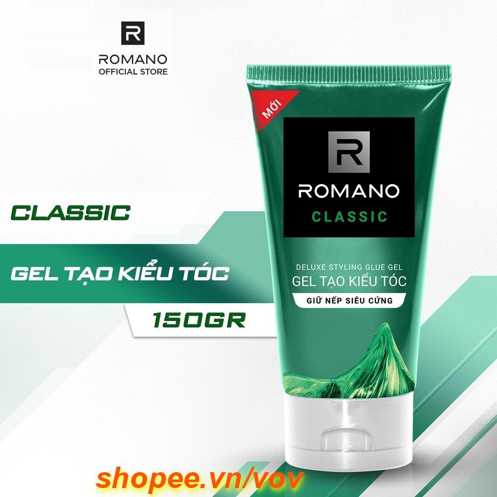 Gel Vuốt Tóc 150g Romano Classic Giữ Nếp Siêu Cứng, 100% Chính Hãng, vov Cung Cấp Và Bảo Trợ.
