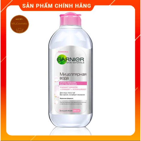 Nước Tẩy Trang Garnier 400ml AUTH 100% (Bản Nga)