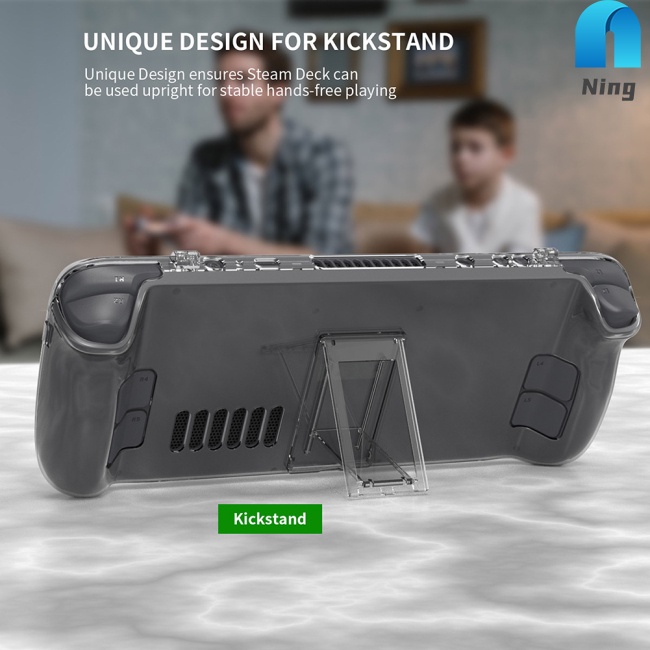 Vỏ Bảo Vệ Cứng Trong Suốt Kèm Giá Đỡ Có Thể Gập Lại Cho Máy Chơi Game Hơi Nước