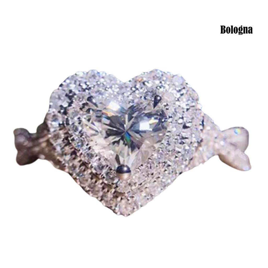 Nhẫn HợP Kim ĐíNh Đá HìNh Tim ThờI Trang