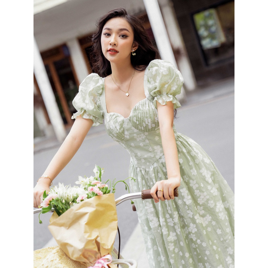 Váy maxi cúp ngực Chillgals xếp ly tay bồng VA-081