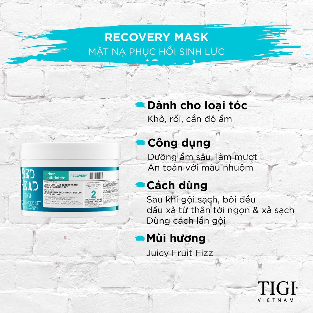 Kem ủ tóc Tigi Bed Head Resurrection Recovery 200g Ouibeaute