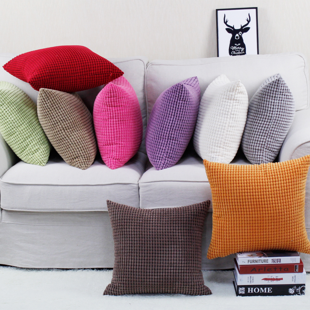 30x50 40x40 45x45 50x50 60x60 65x65 70x70 cm Soft Jumbo Cord Corduroy Cushion Cover Large Striped Throw Pillow Case Home Sofa Room Car Office Chair Decor
