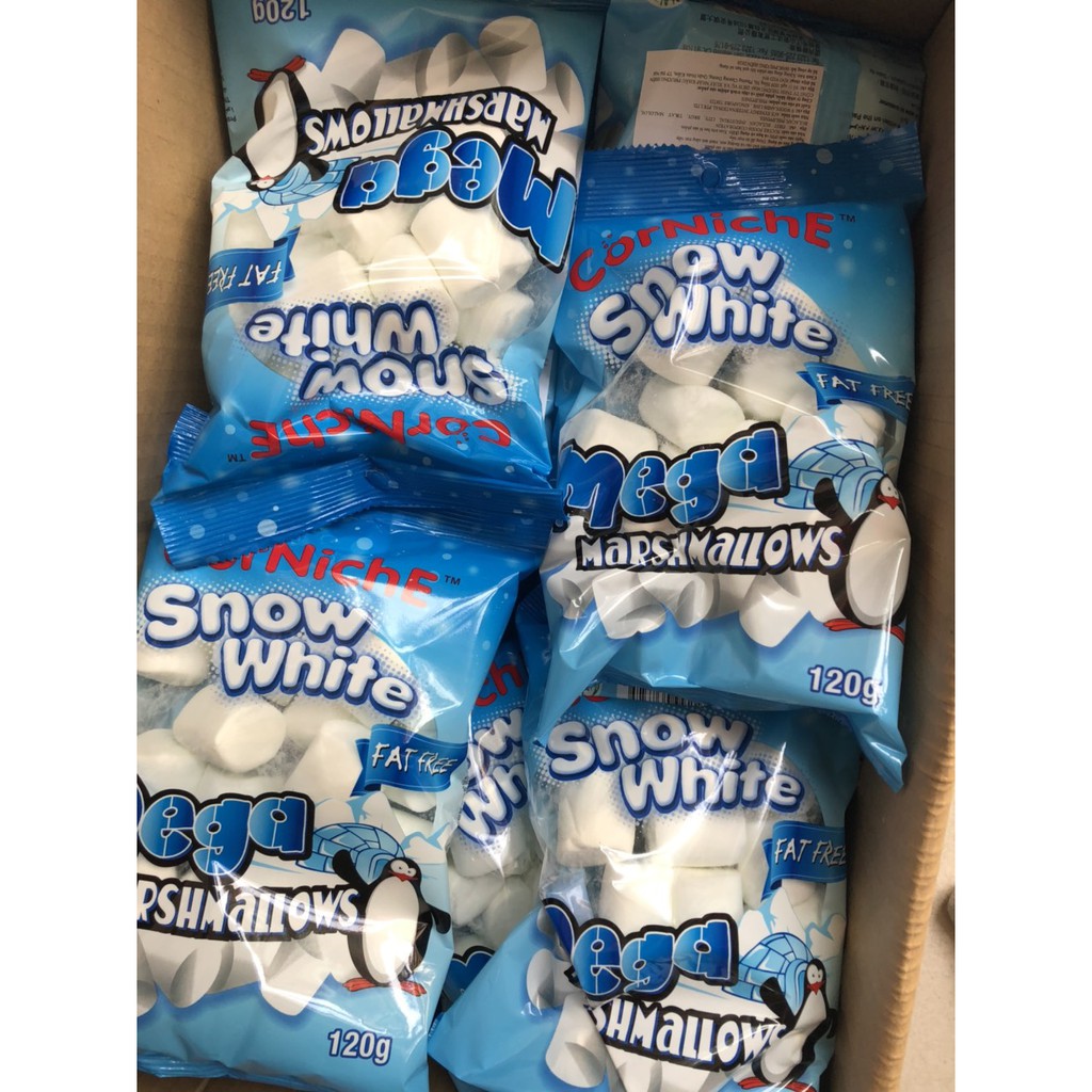Kẹo xốp Masmallow Corniche 120g màu trắng Snow white