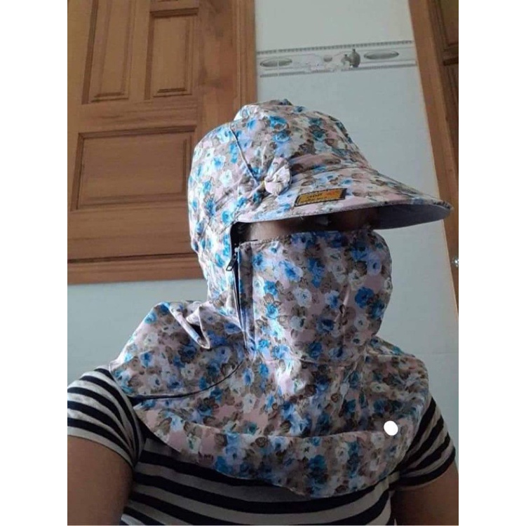 Khẩu trang nón bí, vải lanh, dây kéo