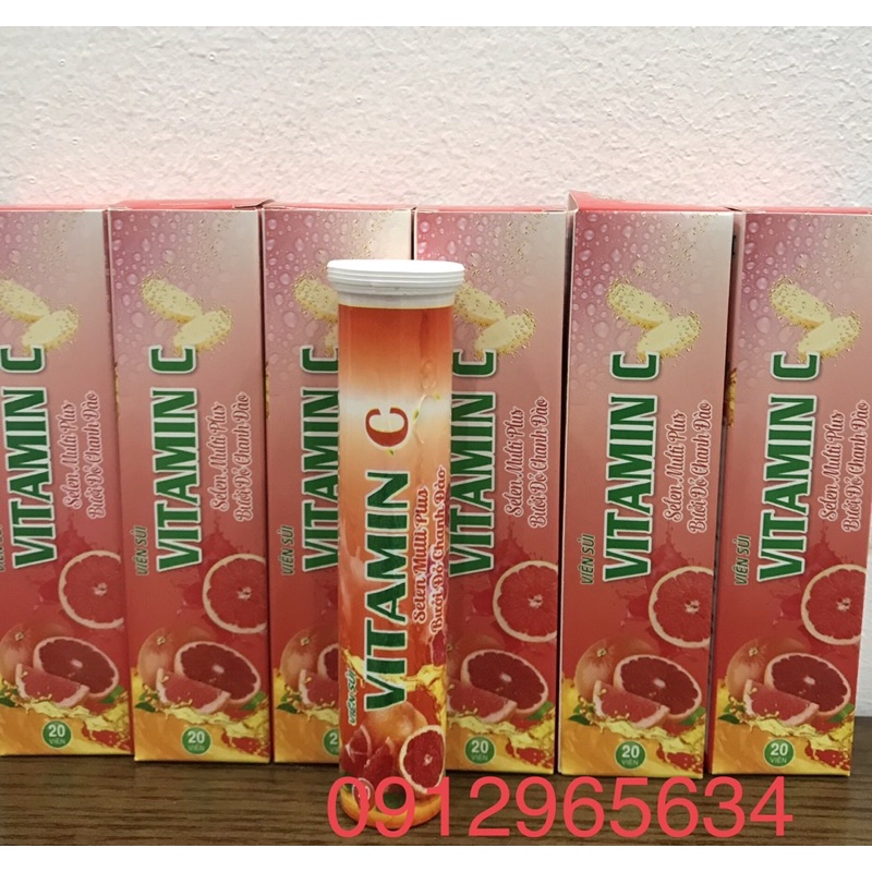 Hộp 20 VIÊN SỦI VITAMIN C SELEN MULTI PLUS - BƯỞI ĐỎ CHANH ĐÀO bổ sung chất dinh dưỡng bồi dưỡng cơ thể da khoẻ đẹp