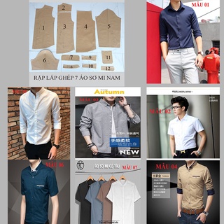 RẬP GIẤY ÁO SƠ MI NAM 7 MẪU LẮP GHÉP (KHÔNG PHẢI BÁN QUẦN ÁO)