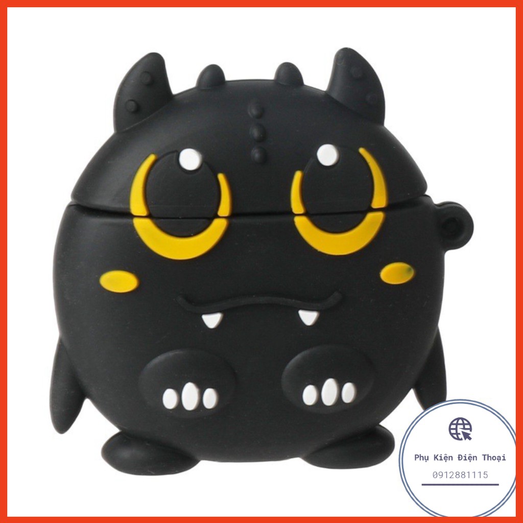 ☘️Vỏ ốp case airpods bảo vệ tai nghe không dây bluetooth 1/2/Pro Rồng đen mắt vàng Yellow Night fury☘️Tặng kèm móc