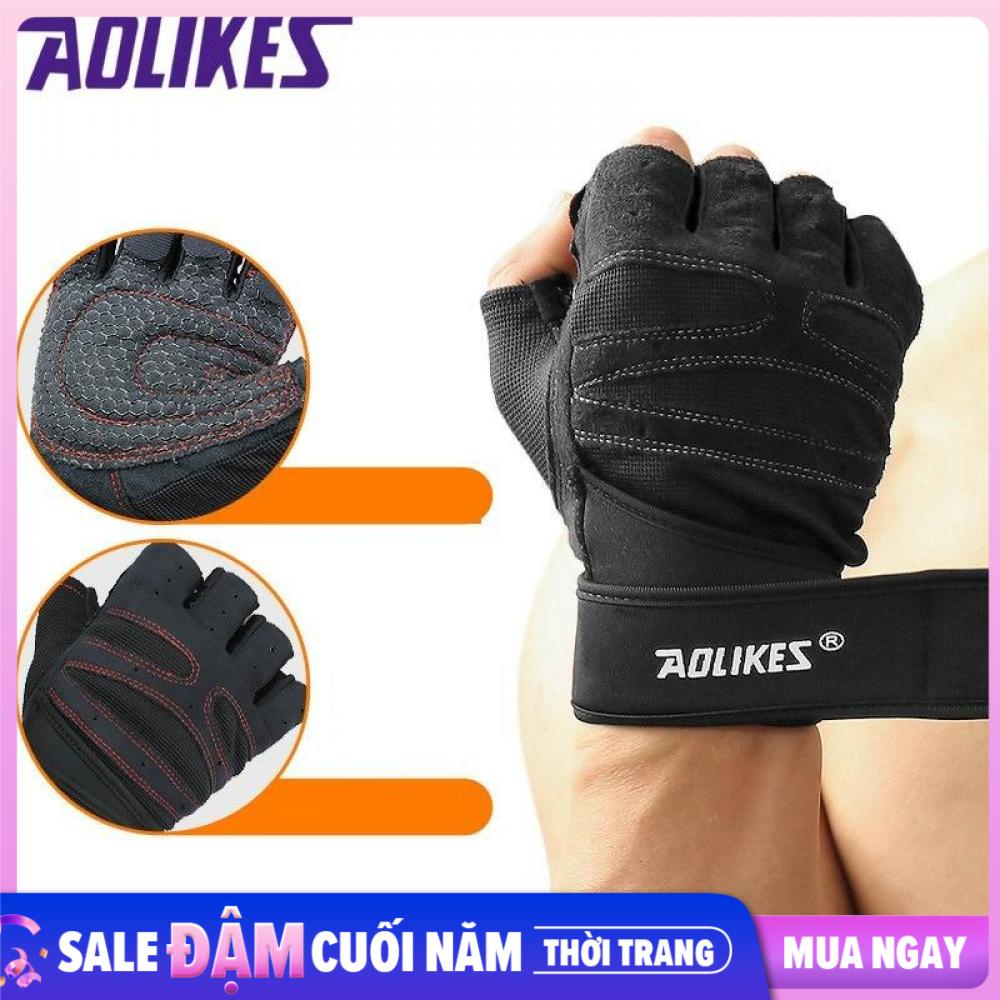 Găng tay thể hình bảo vệ cổ tay khi tập gym, tập tạ AOLIKES
