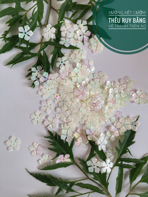 Hạt kim sa hoa dập vân 8mm