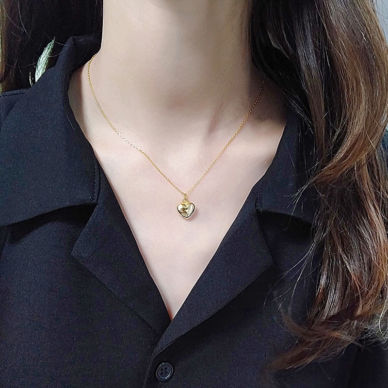 Vòng cổ Mặt Hình Trái Tim Đơn Giản Phong Cách Hip hop Thời Trang Cho Nữ