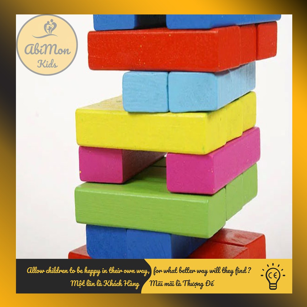 Bộ Đồ Chơi Rút Gỗ (48 thanh - size to) ☘️ Montessori cao cấp ✨ (Đồ chơi Gỗ - Đồ chơi Giáo Dục - An toàn - Thông minh)