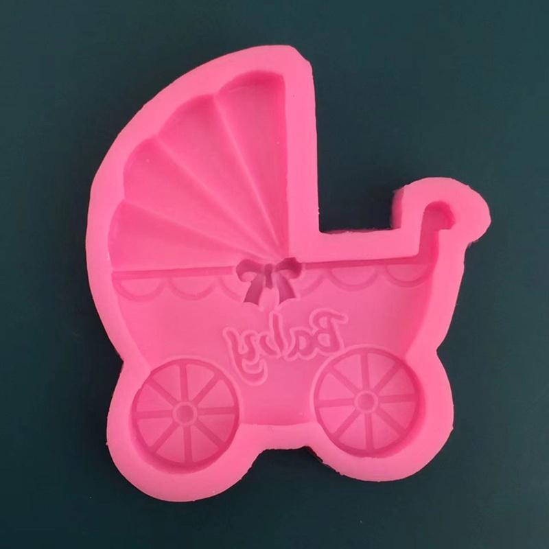 Khuôn silicone tạo hình xe đẩy em bé trang trí bánh diy