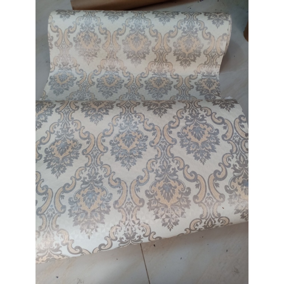 1 mét decal giấy dán tường châu âu hoa văn mẫu 2 khổ 60cm keo sẵn