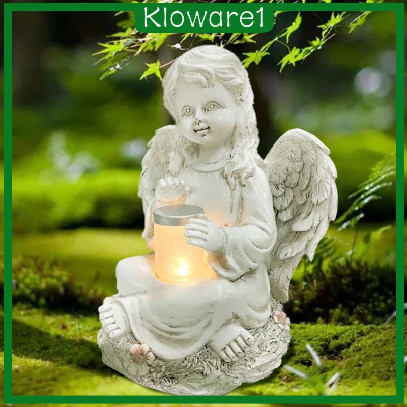 1 Đèn Năng Lượng Mặt Trời Hình Thiên Thần Dùng Trang Trí Sân Vườn