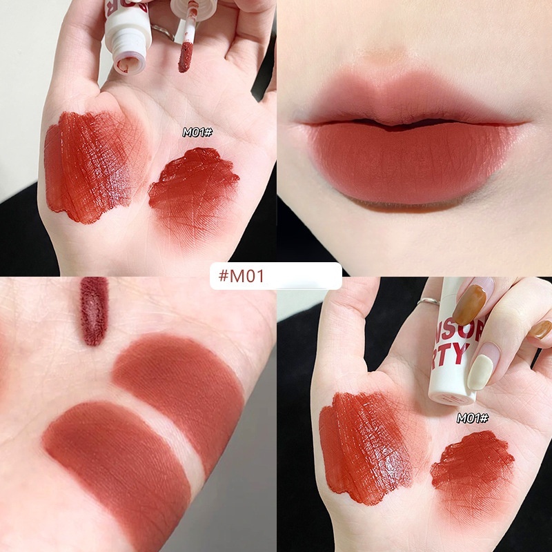 [Hàng mới về] Son môi kháng nước thiết kế vỏ màu trắng thời trang
