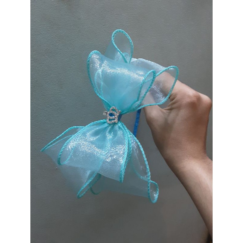 Cài tóc voan bèo đính vương miện cho bé