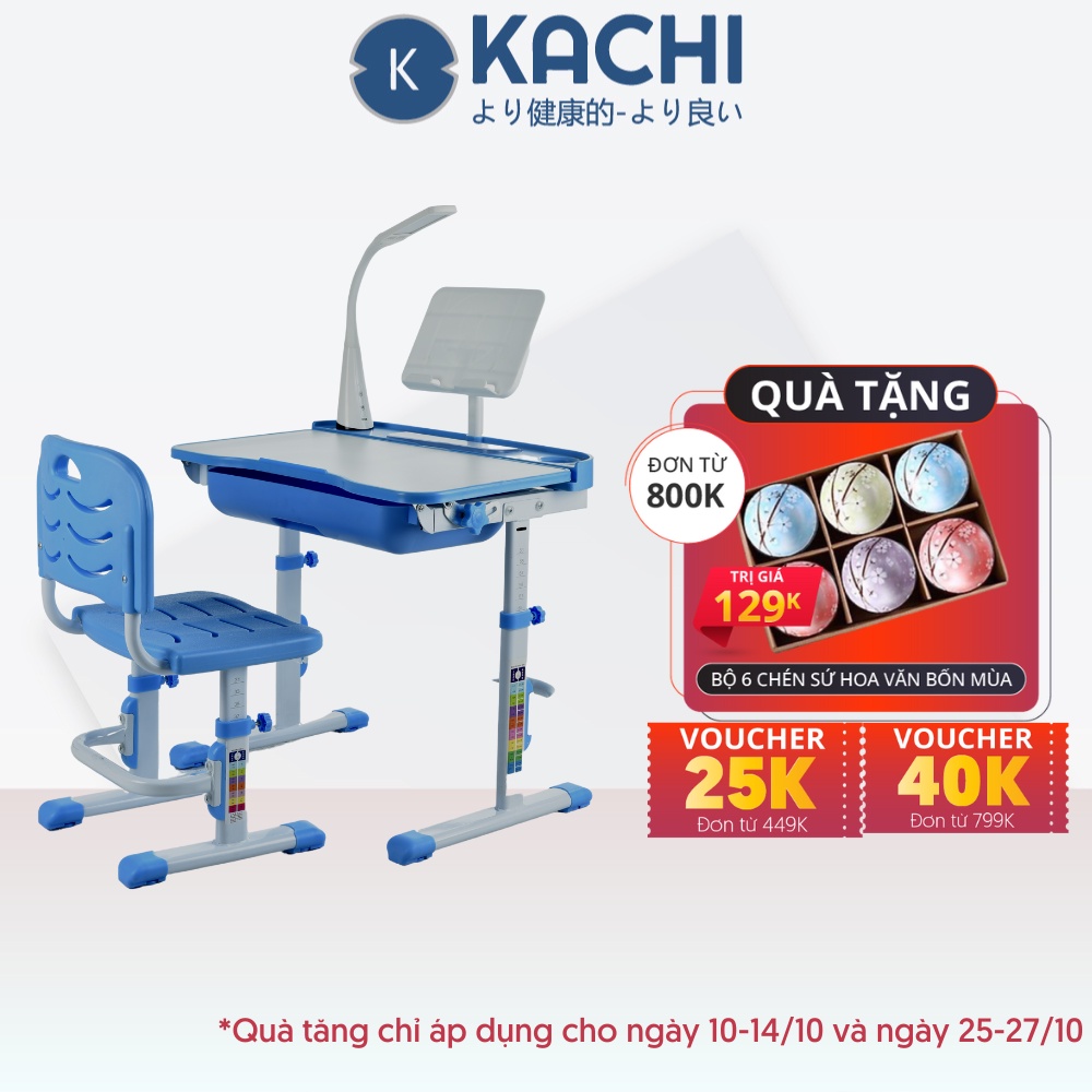 Bộ bàn học thông minh chống gù lưng Kachi MK102 – Màu Xanh