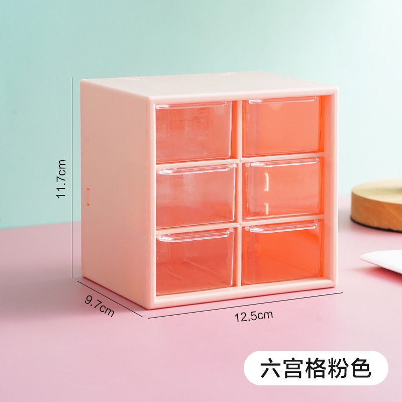 [Girl Jiugongge] Hộp Đựng Trang Sức / Mỹ Phẩm Nhiều Ngăn Kéo Để Bàn Cho Học Sinh Ký Túc Xá