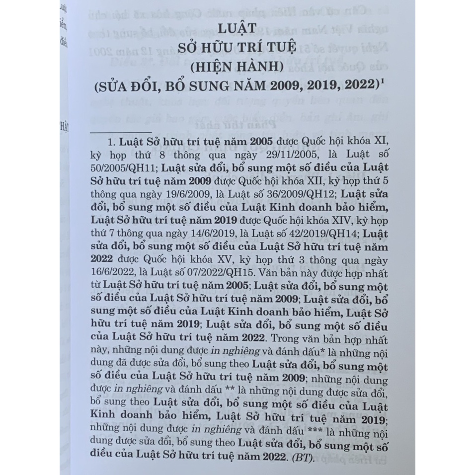 Sách - Luật sở hữu trí tuệ (hiện hành) (sửa đổi, bổ sung năm 2009, 2019, 2022)