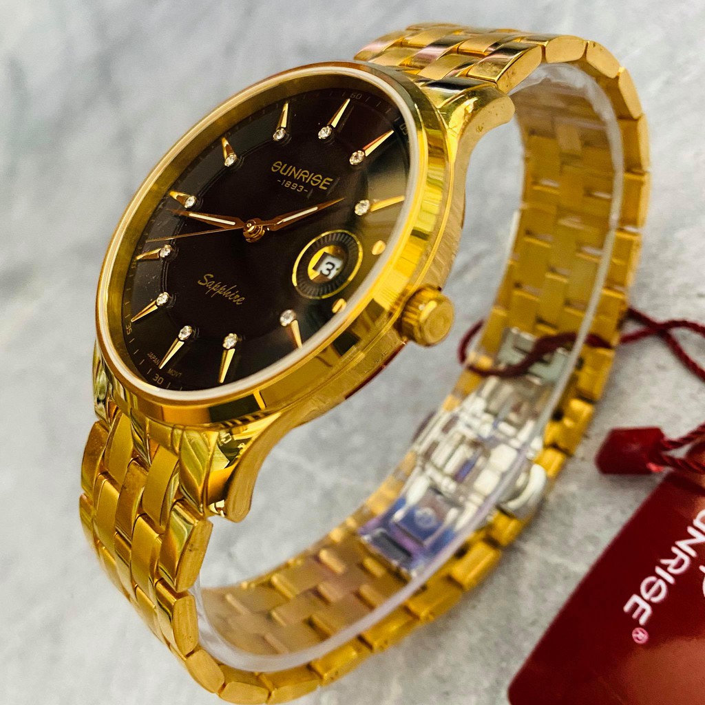 Đồng hồ Sunrise Nam chính hãng Nhật Bản M1222.SA.G.D - kính saphire chống trầy - bảo