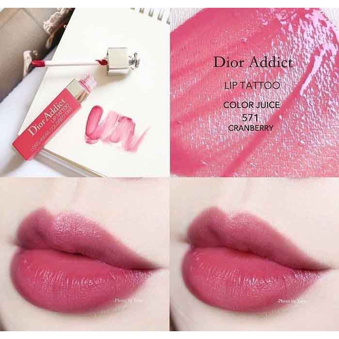 🌺 [#571 Cranberry Màu hồng đỏ đất] 🌺Son Tint Dior Addict Lip Tattoo Long Wear Colored Tint