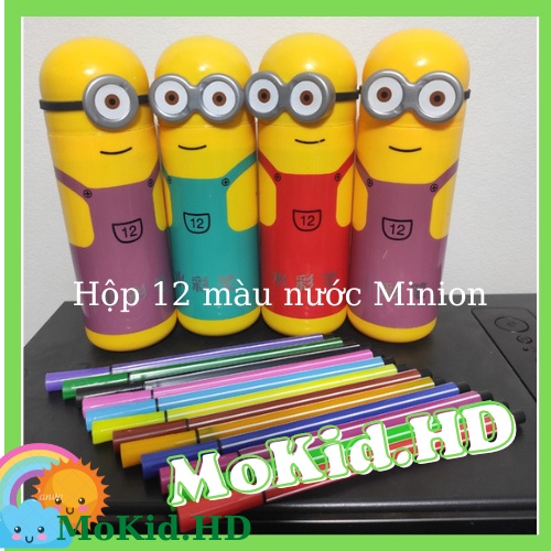 Hộp 12 bút màu nước Minion tập viết, tập tô cho bé