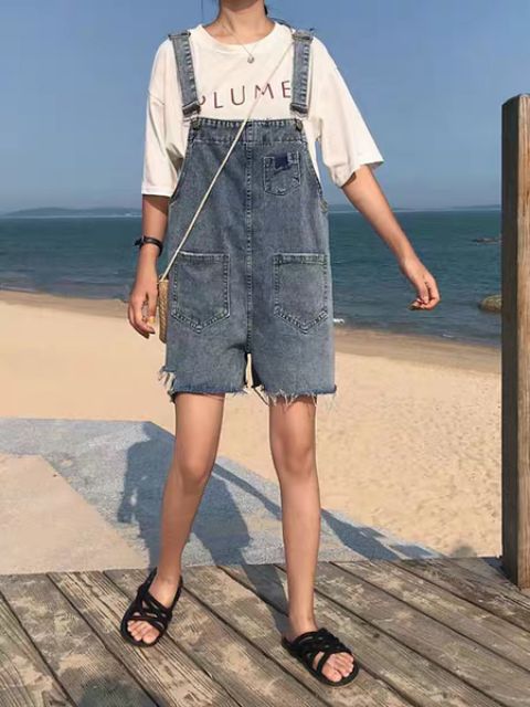 (Sẵn S) Yếm bò đùi rách gấu ulzzang nữ | BigBuy360 - bigbuy360.vn