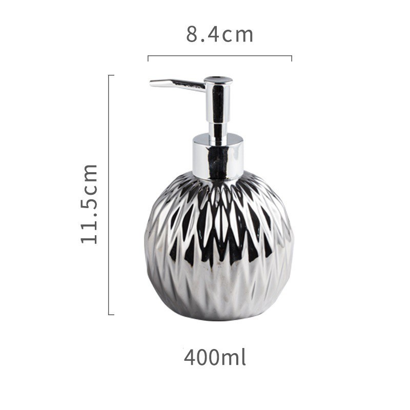 Bình Đựng Sữa Tắm, Dầu Gội Gốm Sứ Phủ Bóng Cao Cấp Decor Phòng Tắm 400ml Có Vòi Nhấn