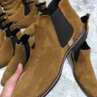 Chelsea boot nam da lộn cổ lửng